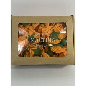 Artificial Rose Flowers 54 Pc Real Touch Fake Flowers with Stem Orange Faux Foam